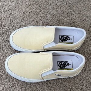 Vans Light Yellow Slip-On Sneakers